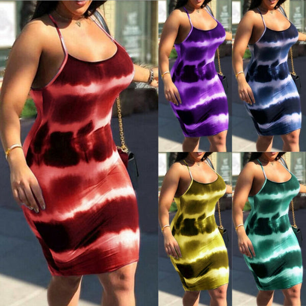 Tye-Dye Midi Dress S-3XL (Different Colors Available - Plug Fashions