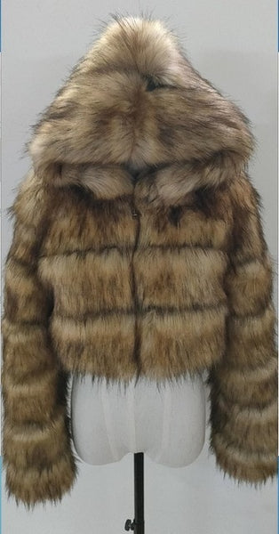 Faux Fur Short Coat S-3XL (Different Colors Available) - Plug Fashions