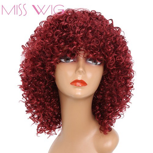 16" Long Afro Curly Wig (Different Colors Available) - Plug Fashions