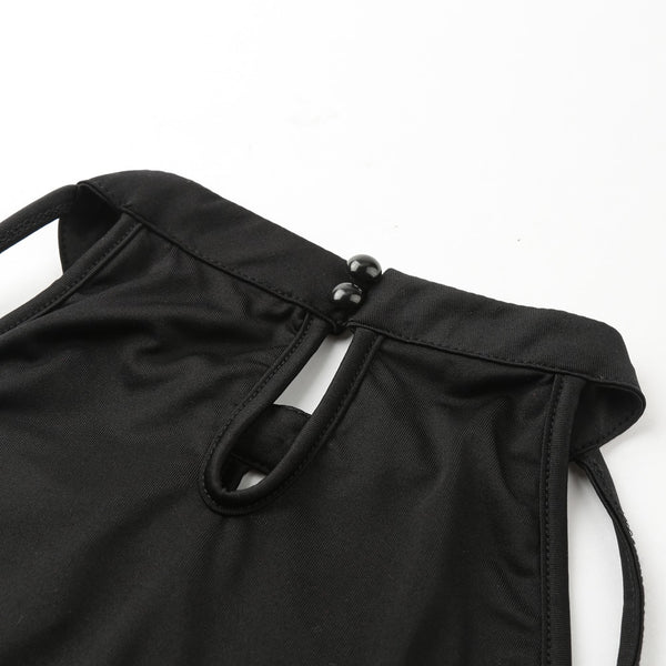 Sleeveless Open Crop Top With Split Pants - Plug Fashions
