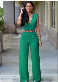 Classic V-Neck Jumpsuit With Belt S-2XL (Different Colors Available) – Plug  Fashions